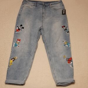 Disney Light Blue Jeans with Colorful Character Prints